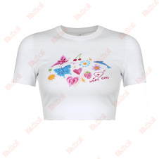 cute butterfly dolphin print t shirt